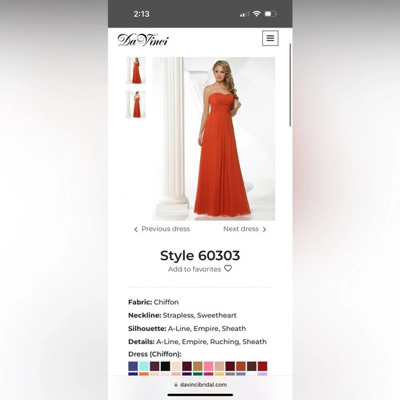 DA  VINCI Bridesmaid Dress (10) - Picture 10 of 10